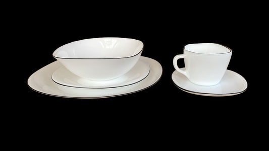 Vajilla en vitroceramica 4 puestos 20 piezas